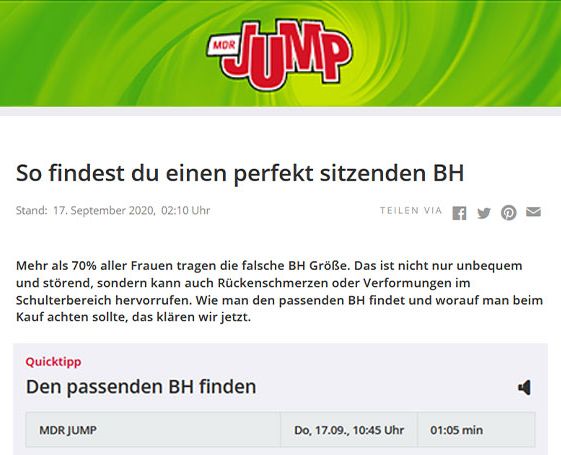 "So findest du einen perfekt sitzenden BH" vom 17. September 2020.