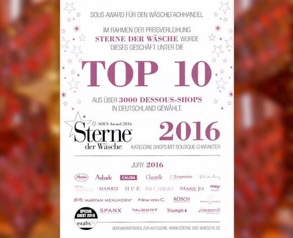 Zertifikat SOUS Award 2016 für Körpernah Schöneberg.