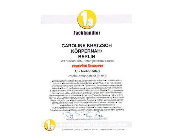 Zertifikat für fachliche Beratung, hochwertiges Sortiment und individuelle Dienstleistungen.