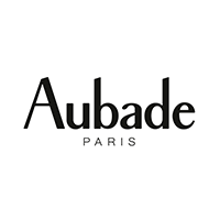 Schwarzer Schriftzug Aubade Paris.