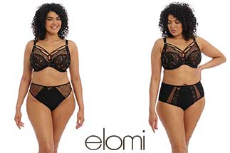 Zwei Models tragen Dessous der Marke Elomi "Black Butterfly".